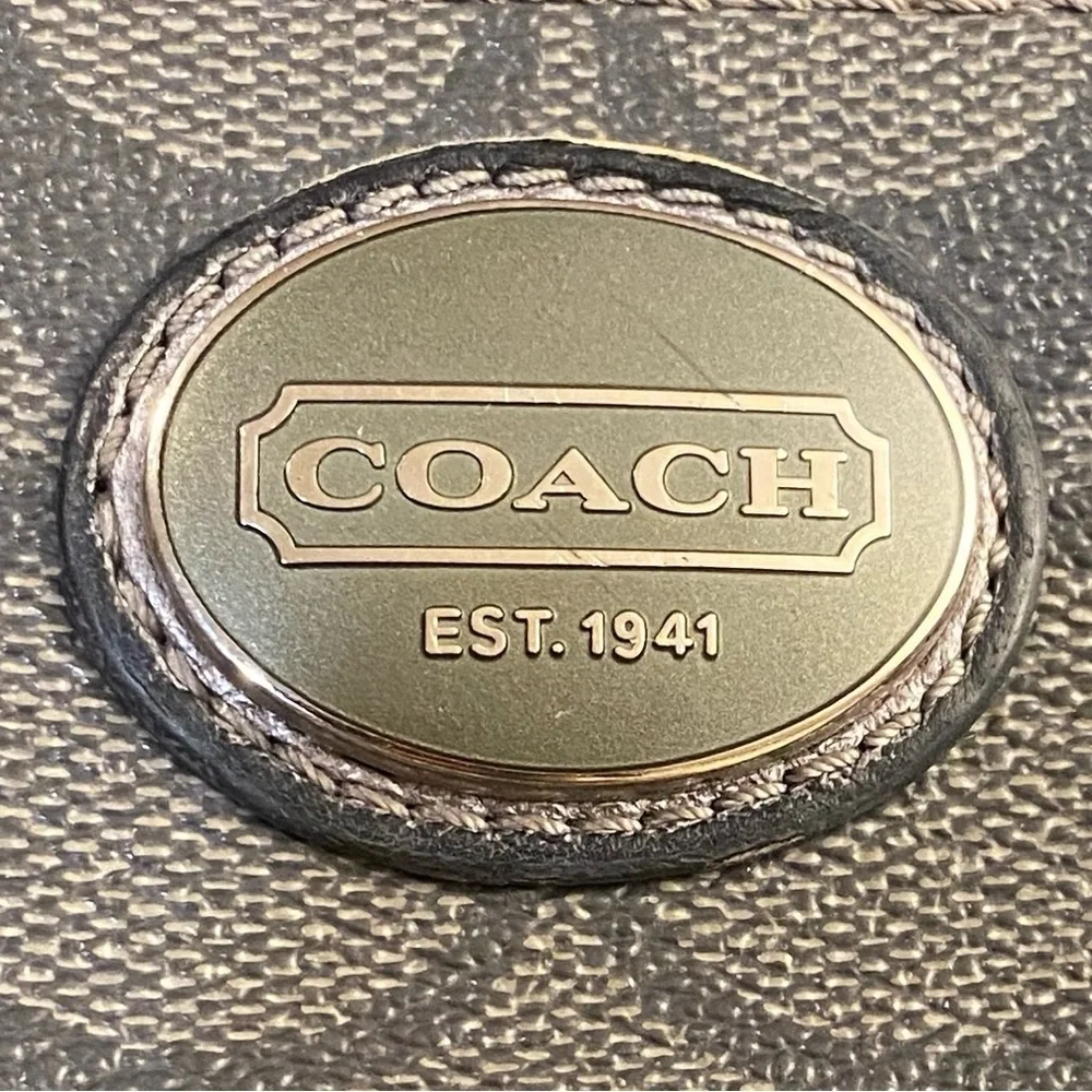 COACH Grey Zip Around Accordion Wallet
